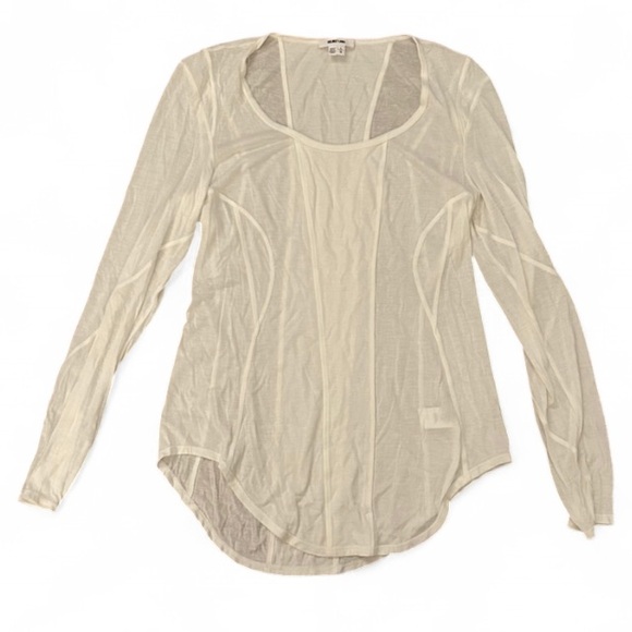 Helmut Lang Tops - Helmut Lang White Sheer Long Sleeve Top